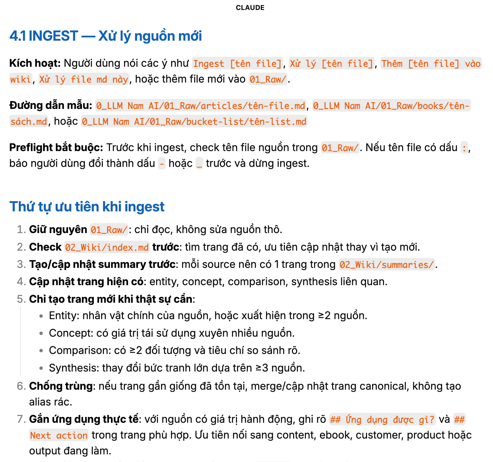 File SKILLS được Claude ingest để hiểu cách làm việc