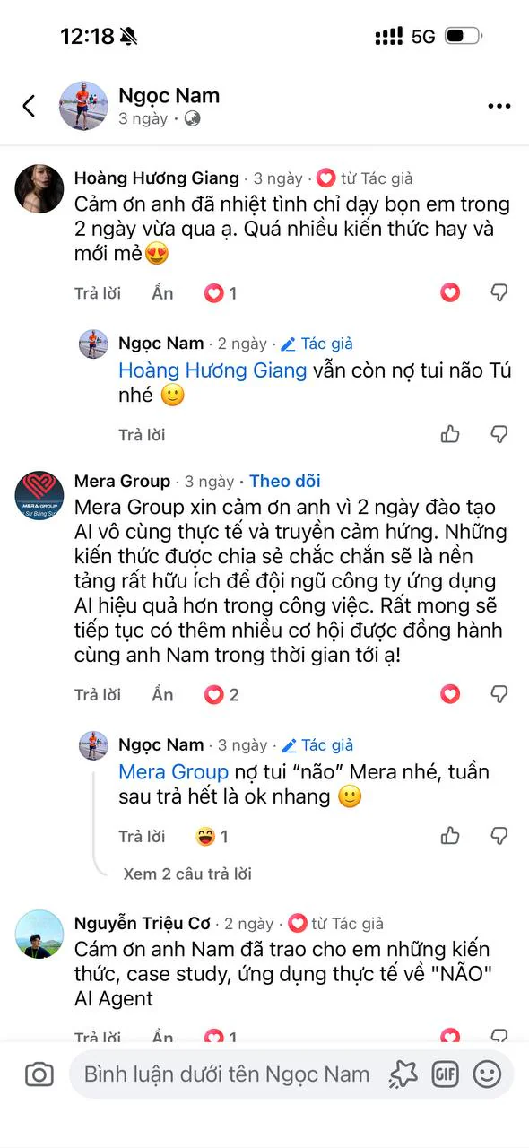 Ảnh phản hồi của Hoàng Hương Giang và Nguyễn Triệu Cơ