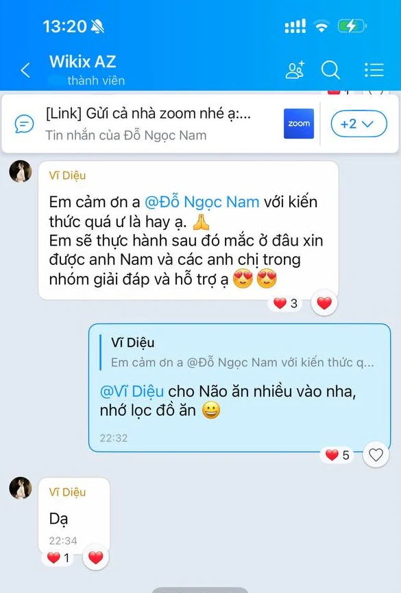 Phản hồi của Vĩ Diệu sau buổi học